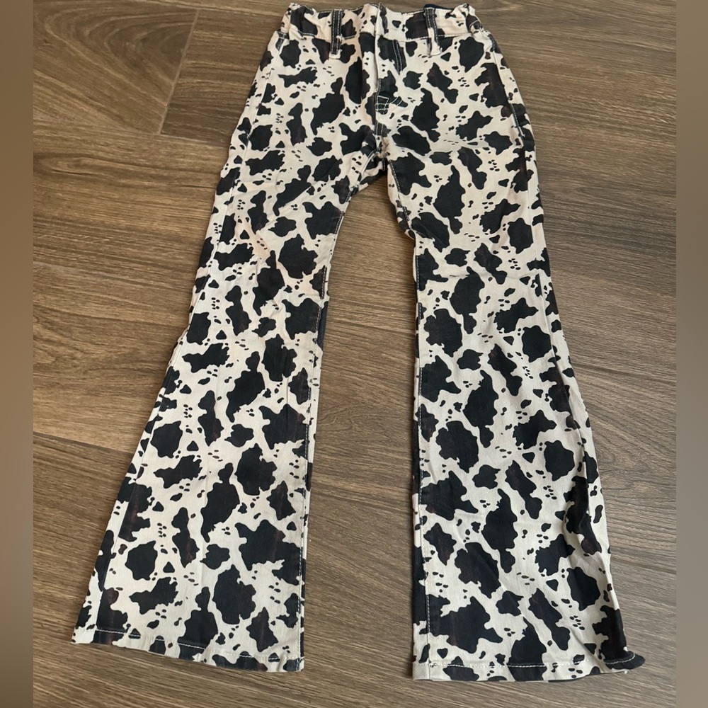 Cow print jeans